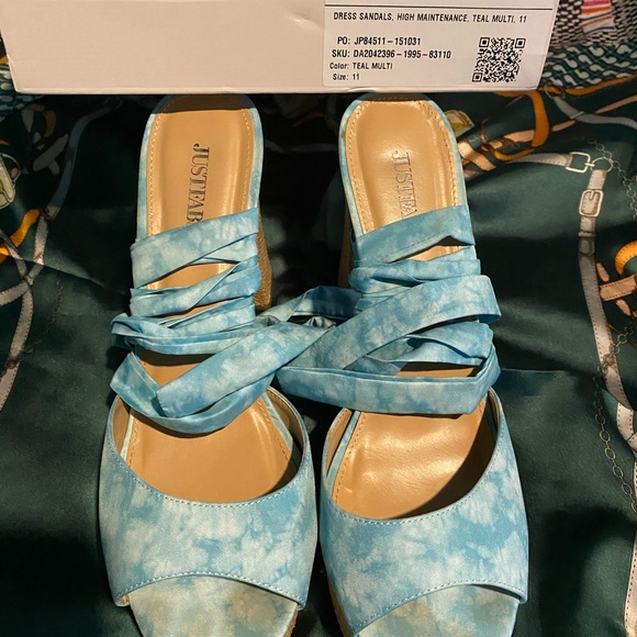 Teal Dress Sandals - Picture 3 of 4